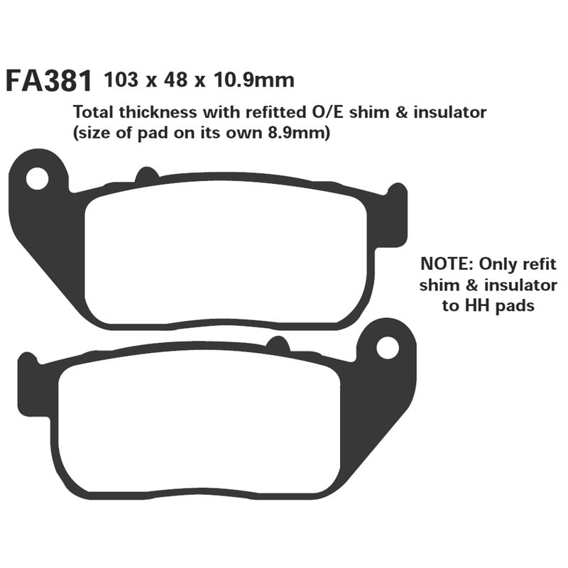 Ebc Pastiglie freno Harley davidson 883 04-05 Anteriore FA381