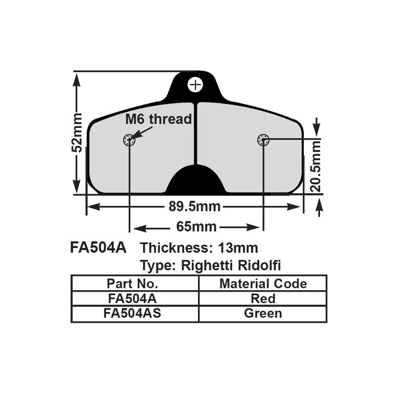 Ebc Pastiglie freno Kart 13 Mm RED fa504A FA504A