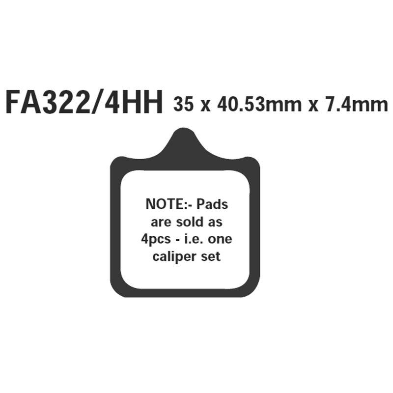 Ebc Set Past.Hh Aprilia Rsv 1000 01- Anteriore 2Cp 4Pz FA322/4HH
