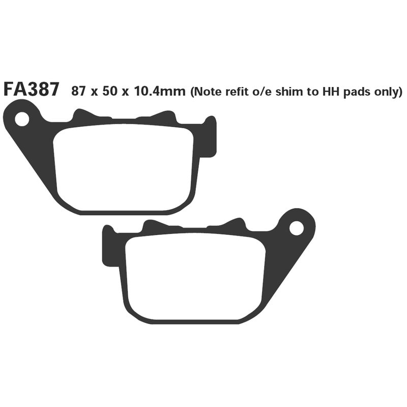 Ebc Brake Pads Hh Harley Davidson 883 04- Rear FA387HH