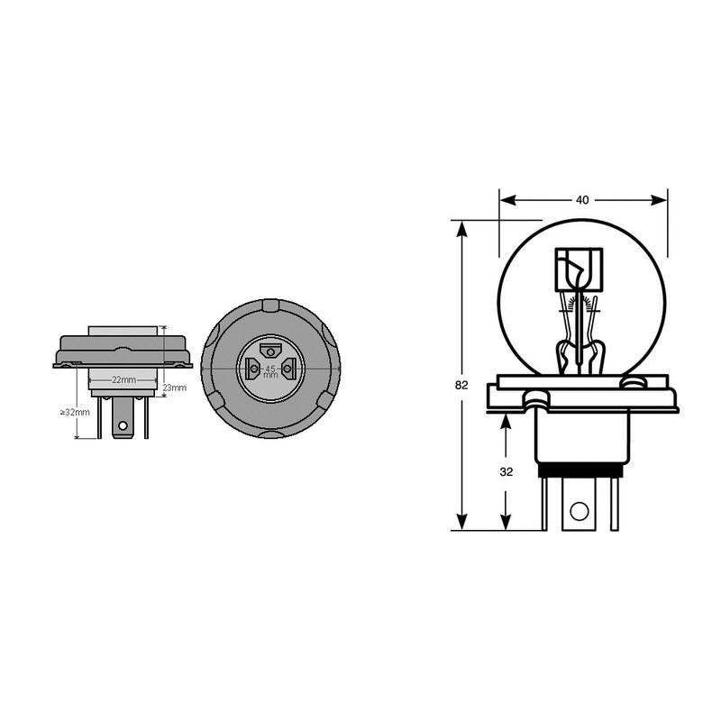 Okyami Box 10Pcs Bilux Bulb 6V45/40W P45T E0300905