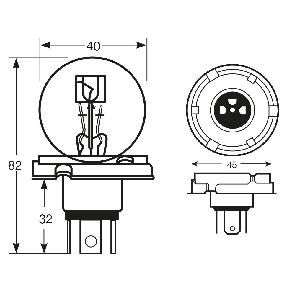 Ring Lampadina 12V 45/40 W R2