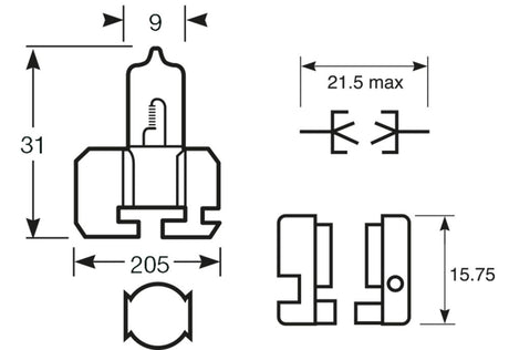 Ringförmige Halogenlampe 12V 55W H2