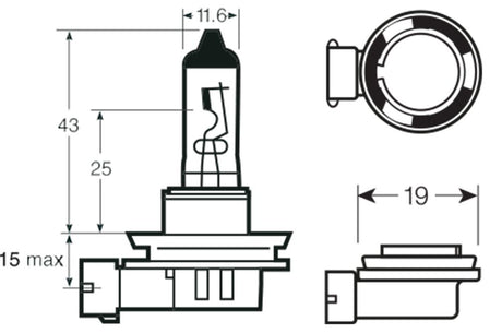 Ring Lampadina 12V 19W H16