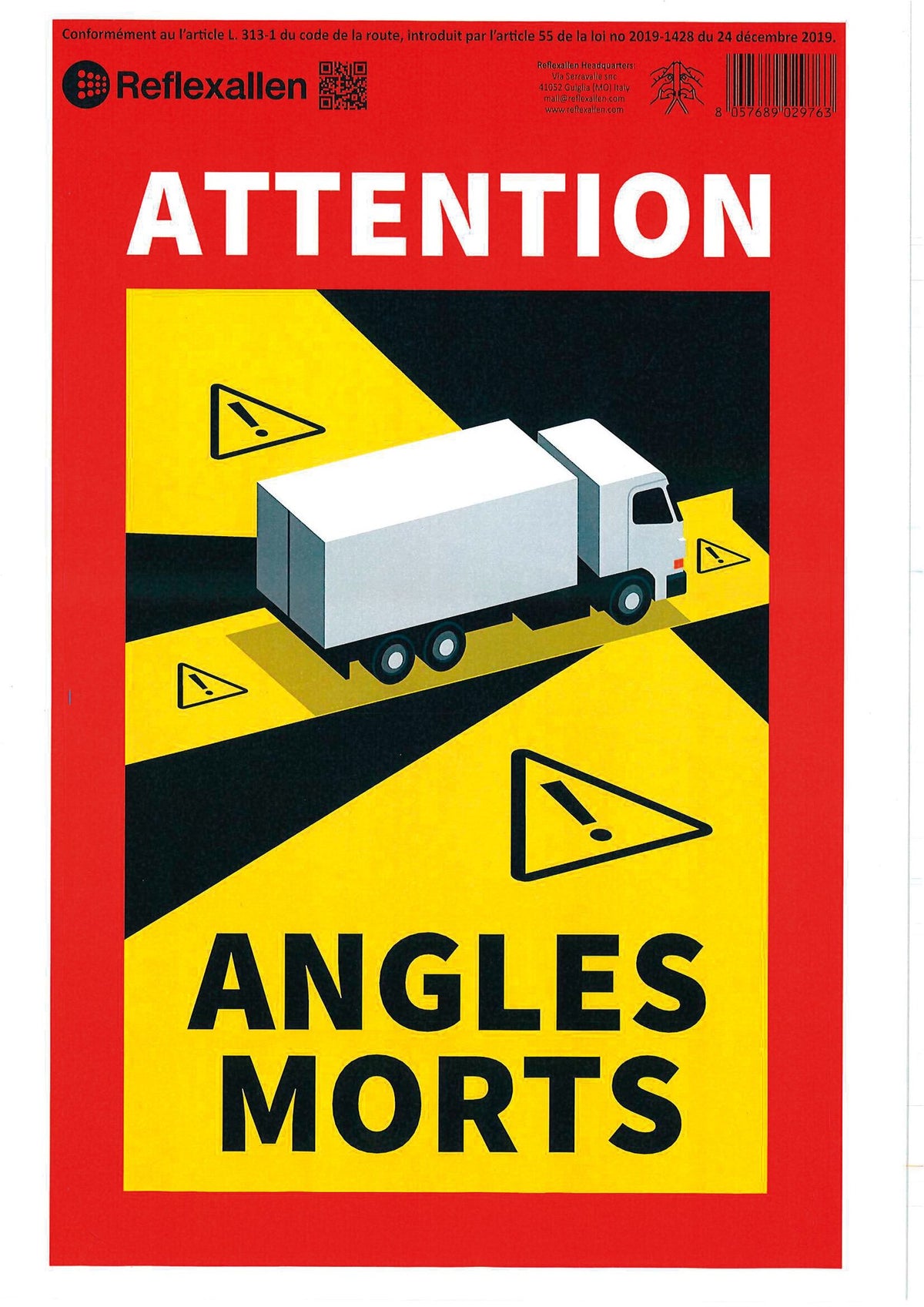 Lampa Contrassegno adesivo angoli morti, 1 pz - Camion RA90601