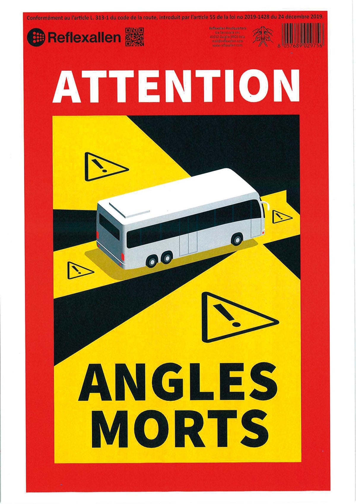 Lampa Contrassegno adesivo angoli morti, 1 pz - Autobus RA90602