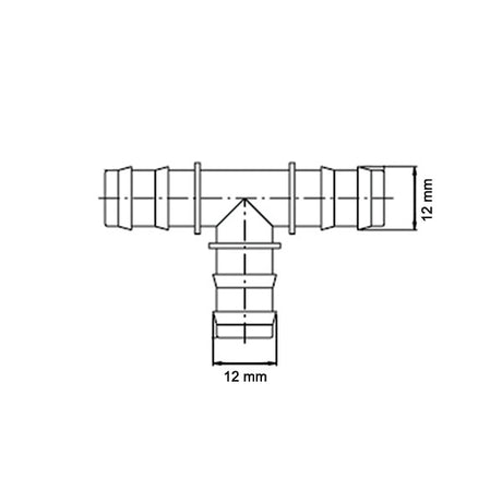 Manicotto a T diametro 12 mm in blister 8032793936664