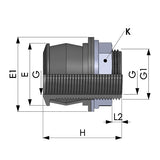 Ges Raccordo rapido innesto serbatoi 1 pollici M - 3/4 pollici F RAC50705