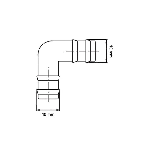 Manicotto curvo diametro 10 mm in blister 8032793936909