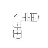 Manicotto curvo diametro 12mm in blister 8032793936916