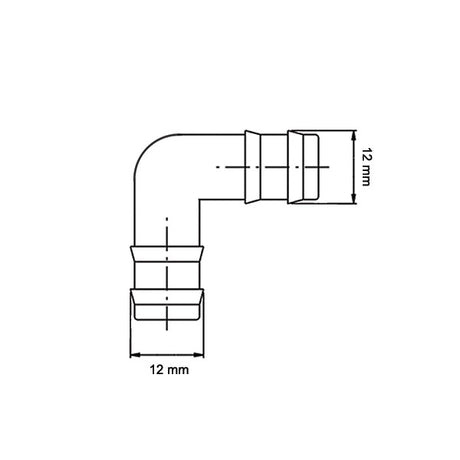 Manicotto curvo diametro 12mm in blister 8032793936916