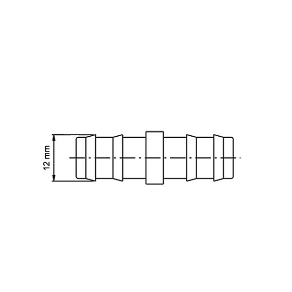 Manicotto dritto diametro 12 mm in blister RACD12C