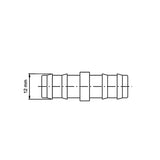 Manicotto dritto diametro 12 mm in blister RACD12C