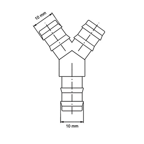 Manicotto a Y diametro 10 mm in blister 8032793935025