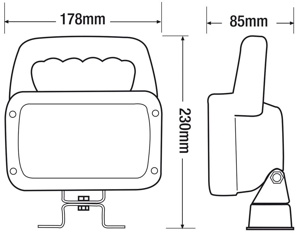 Ring Faro da lavoro rettangolare a led 12-24V orientabile