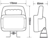 Ring Faro da lavoro rettangolare a led 12-24V orientabile