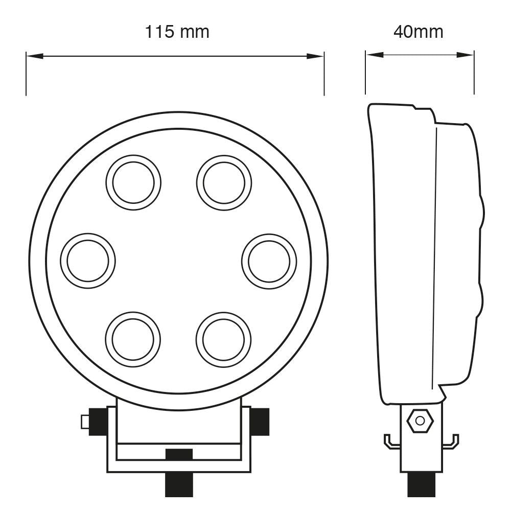 Luz de trabajo LED de anillo redonda de 9-32 V