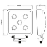 Luz de trabajo LED de anillo 9-32 V cuadrada