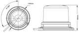 Ring Luce lampeggiante a led ambra 12/24V fissaggio 1 vite