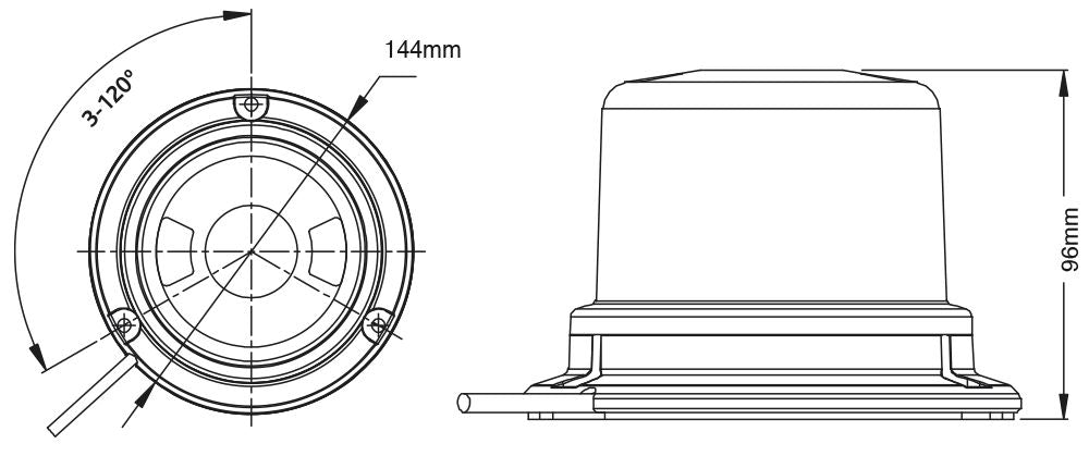 Ring Luce lampeggiante a led ambra 12/24V fissaggio din