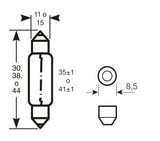 Ringförmige Glühbirnen 12V 10W 11x30 mm