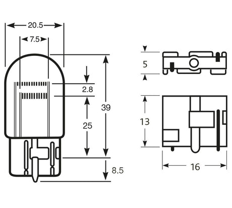 Ring Lampadine 12V 21/5W W21/5W