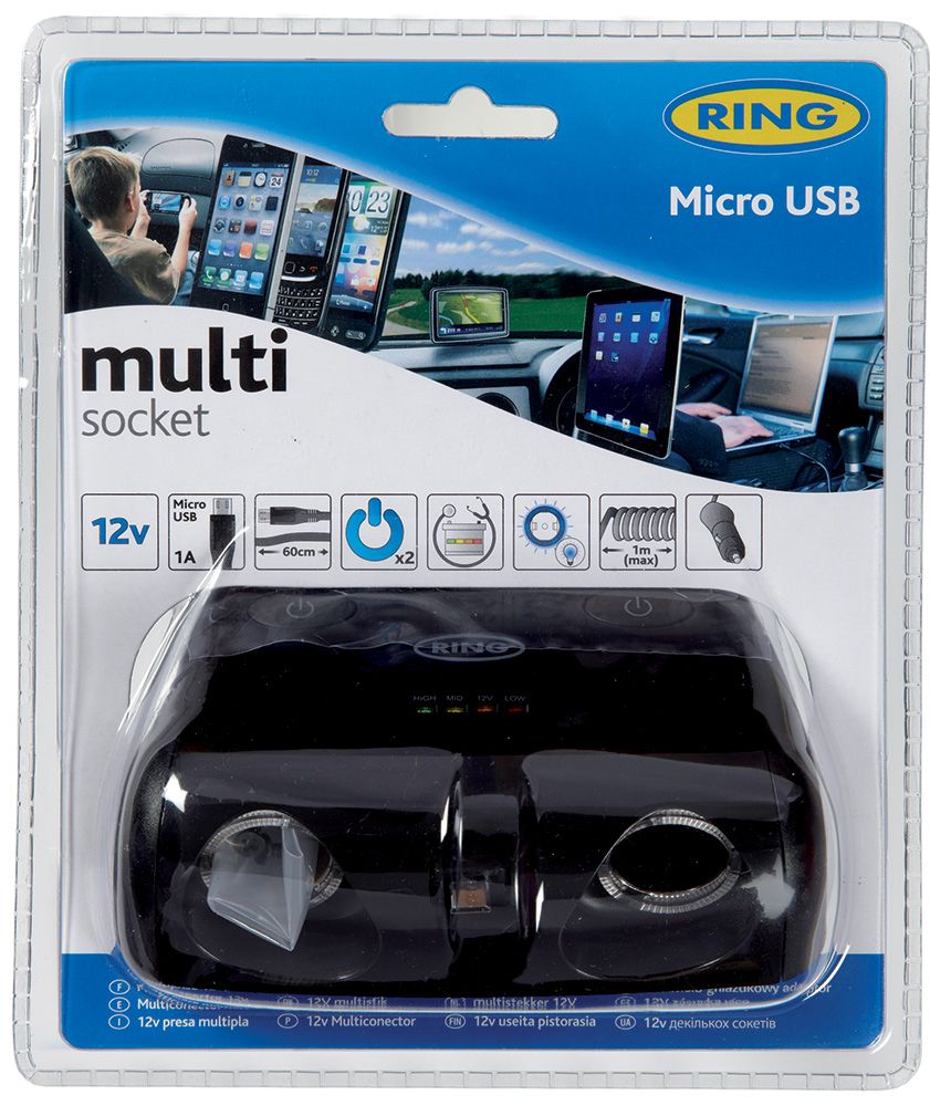 Anillo Rind Doble Enchufe Encendido + MicroUSB 1 Amp