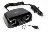 Ring Doppia presa accendisigari 12V 10A con USB 2A, micro USB 1A e tester batteria