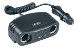 Toma de mechero doble Ring de 12 V y 8 A con USB de 1 A y comprobador de batería