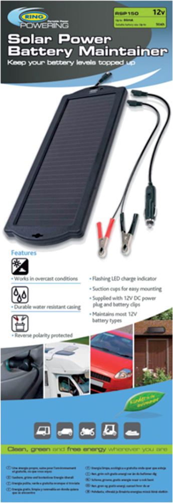 Ring Mantenitore batteria a pannelli solari 12V 1.5W