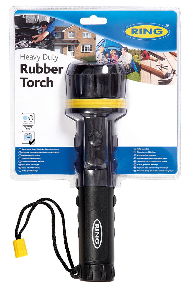 Ring LED flashlight in rubber