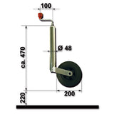 Ruotino di Appoggio 150 Kg Diametro 48mm Al-ko