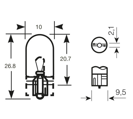 Ring Lampadine led 12V W5W/W3W 12000K