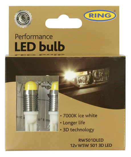 Ring Lampadine led 12V W5W 7000K 3D Performance