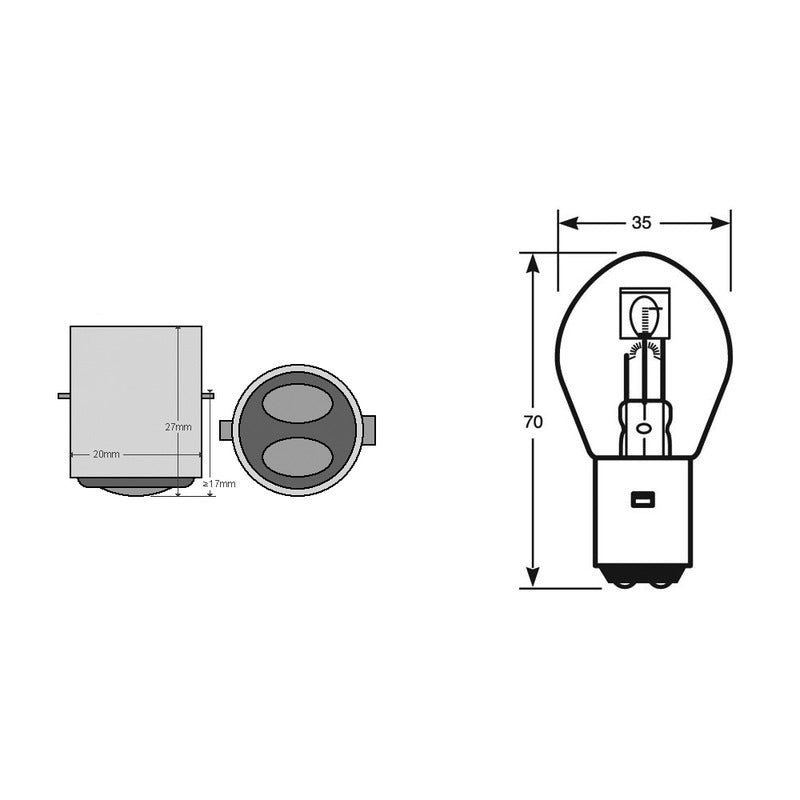 Riatec Lampada Bilux 6V Ba20D 35/35W