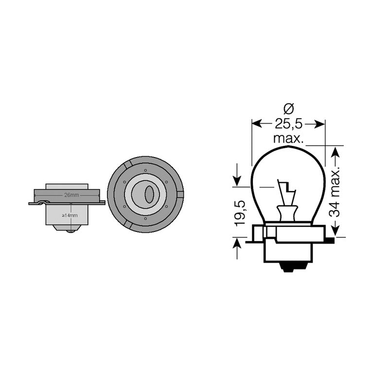 Riatec Scatola 10Pz lampadina 12v 18W P26S