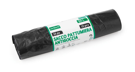 Lampa Rotolo 15 sacchi neri per pattumiera - 55x70 cm SA010