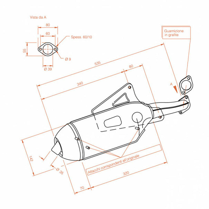 Piaggio Skipper 125/150 93-98 Auspuffseite
