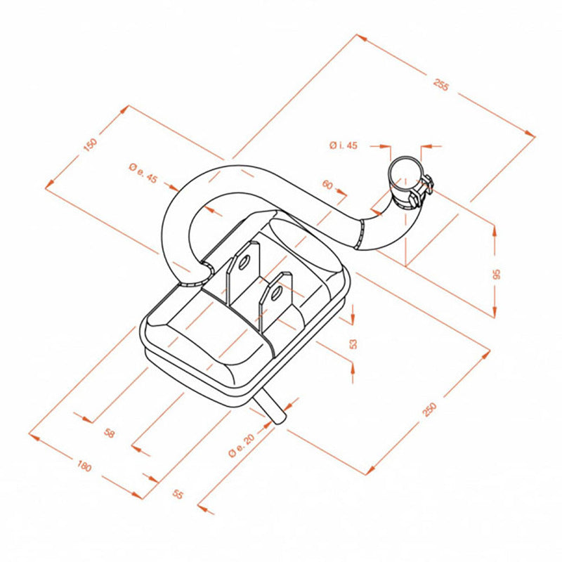 Piaggio Vespa P 200 E Auspuffseite