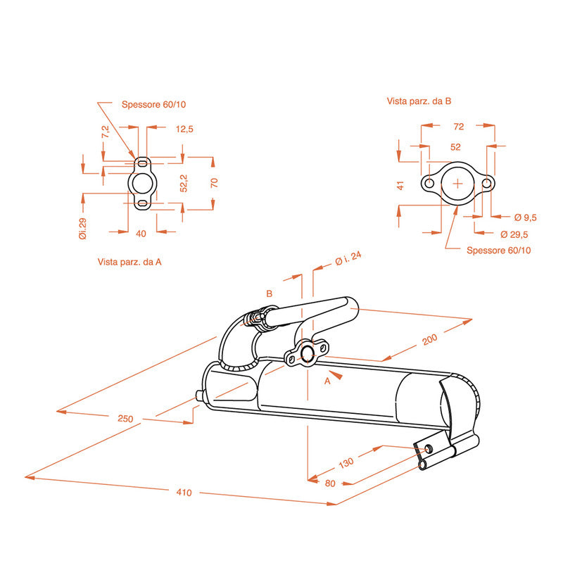 Sito Marmitta piaggio vespa Et3 125 Mod. 50/90