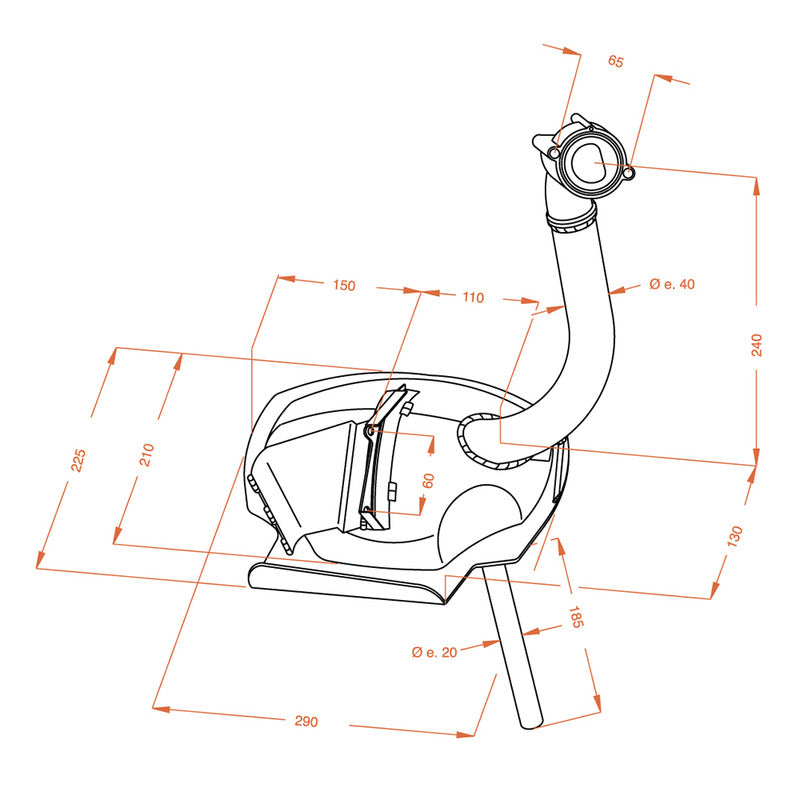 Piaggio Ape TM 703 Auspuffseite