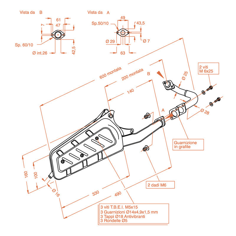 Piaggio Sfera 50 94-98 Auspuffseite