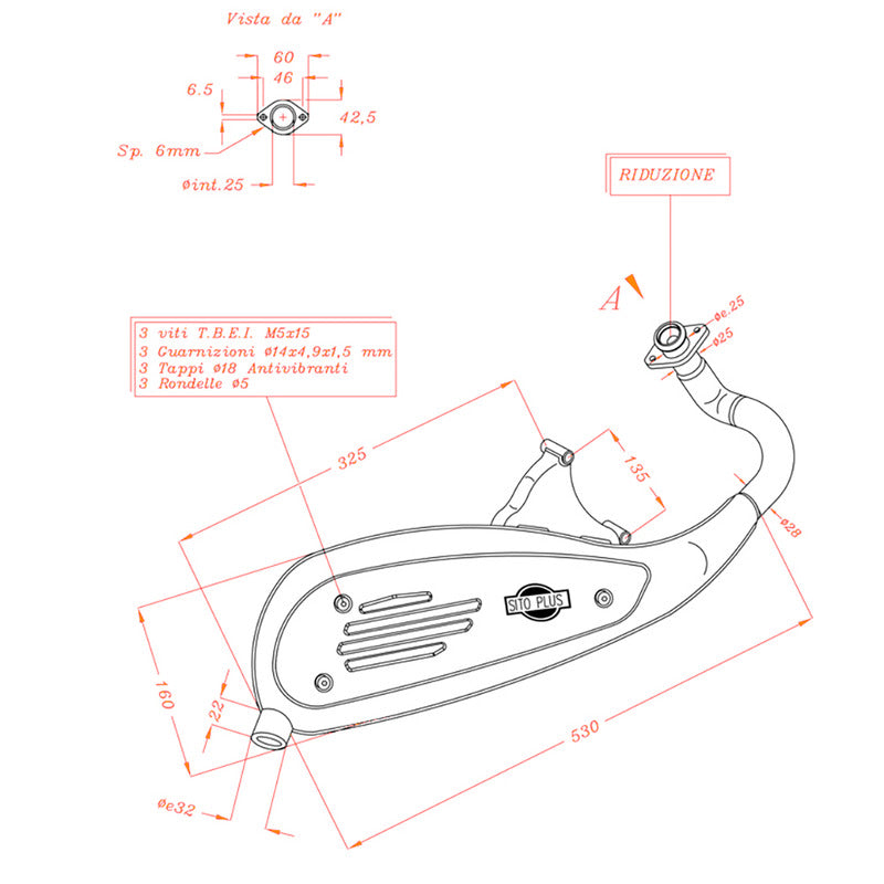 Vespa 50 2T Et2 Lx Sprint Auspuffseite