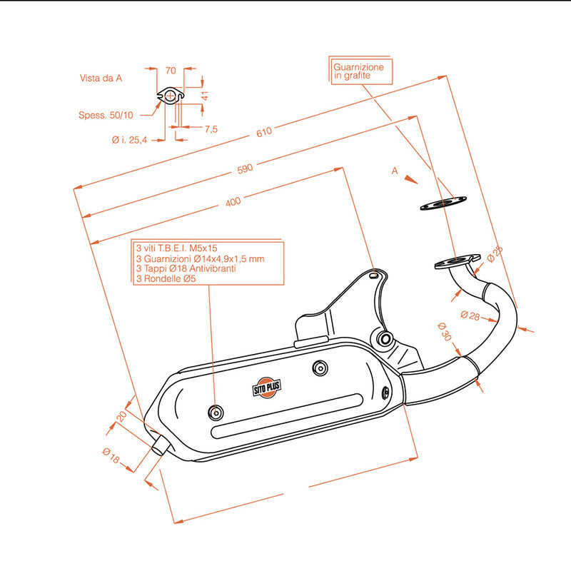 Scarabeo 50 Dd 99-01 Auspuffseite