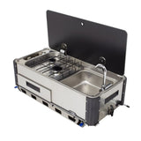 Can Cucina Estraibile Van SL1400-LL-O Fornello a gas a 2 fiamme con lavello slideout system