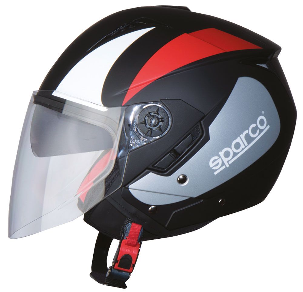 Sparco Casco moto SP503 nero/rosso opaco taglia S