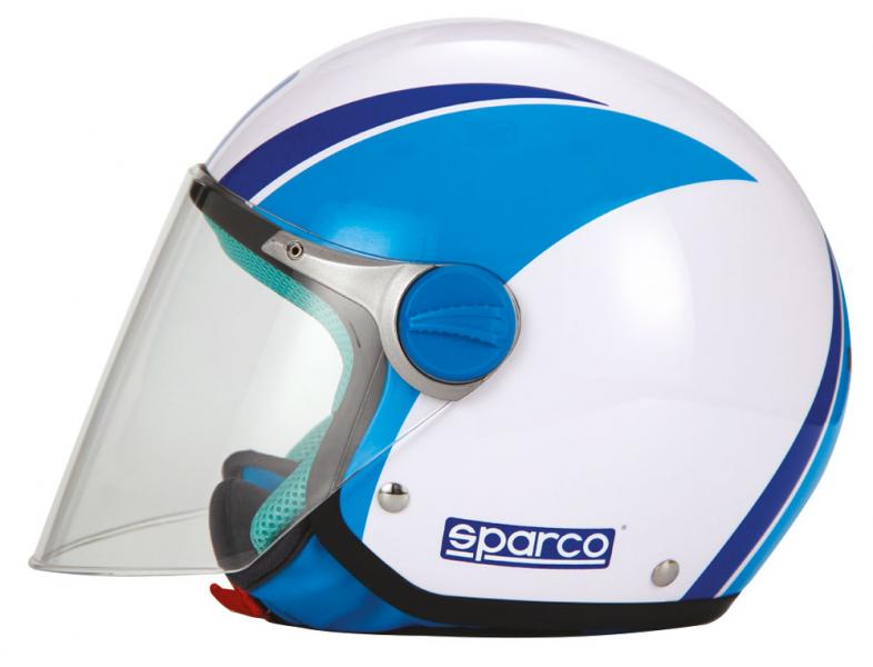 Sparco Casco moto bimbo SP504 bianco/blu YS