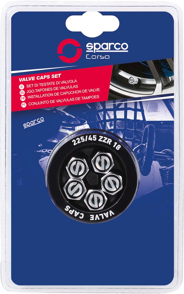 Sparco Juego de 5 tapones de válvula
