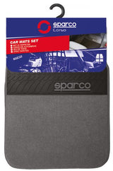 Sparco Set mit 4 grauen Teppichmatten mit Fersenpolstern