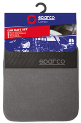 Sparco Set mit 4 grauen Teppichmatten mit Fersenpolstern